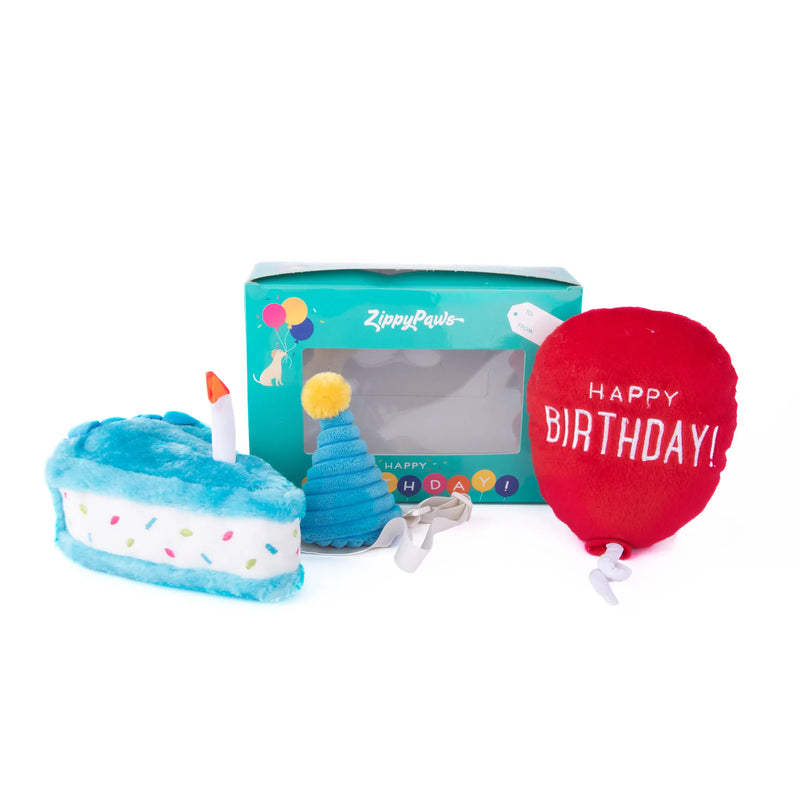 ZippyPaws Blue Birthday Box