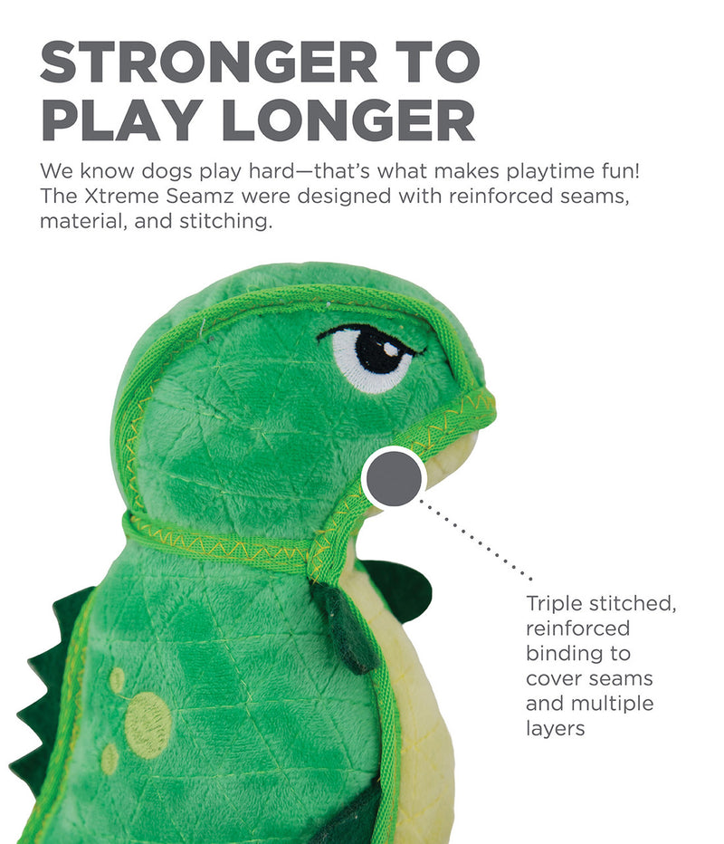 Outward Hound Seamz Dino Plush Dog Toy